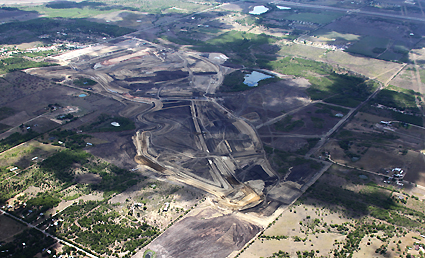 Aerial view of the Cicrcuit of the Americas Formula 1 Track under construction in Austin, Texas.