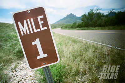 The Chisos basin Road is a must-ride in Big Bend National Park. Photograph (c) 2010 by Valerie Asensio