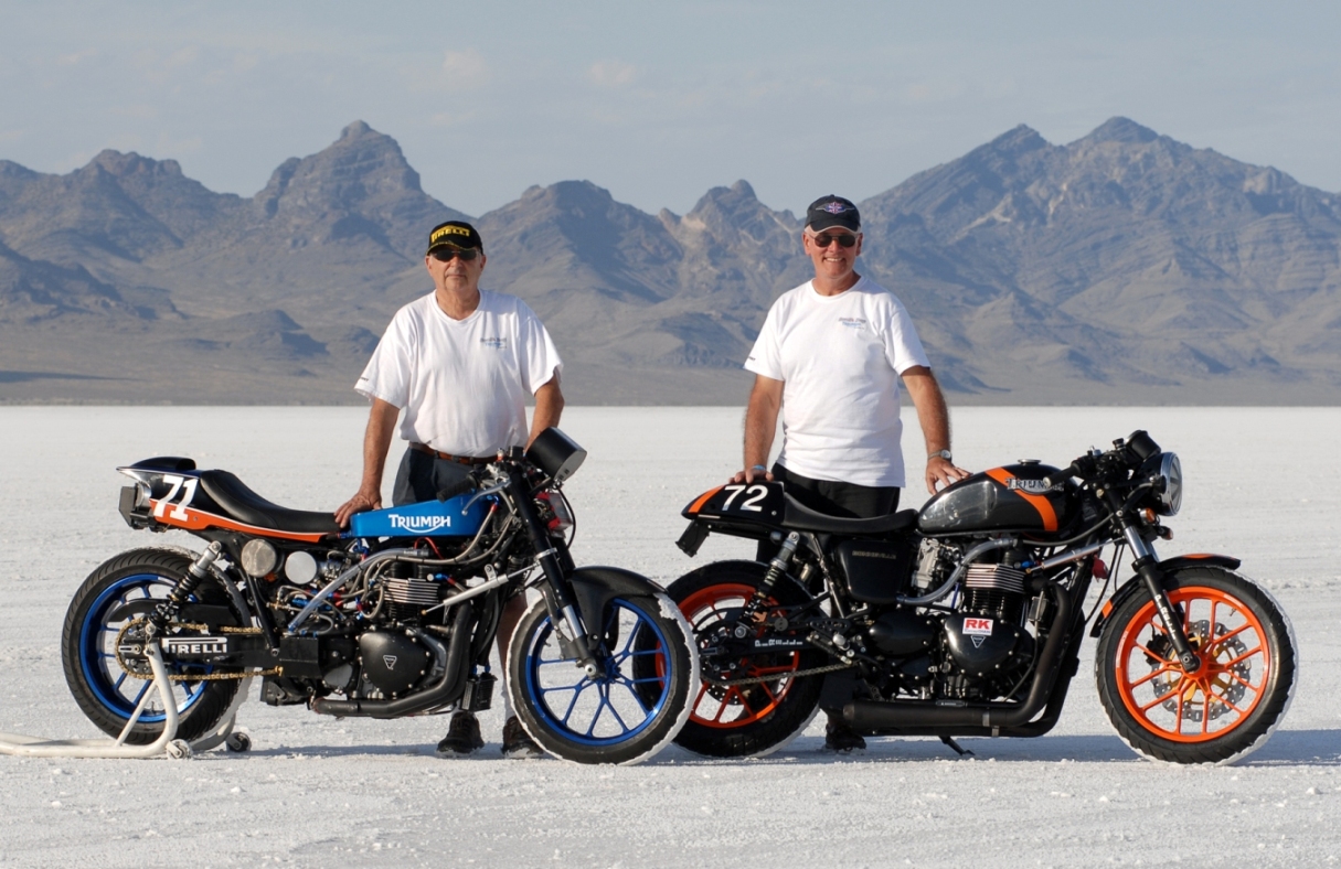 Alan Cathcart and Matt Capri made the record-setting rides for Triumph.